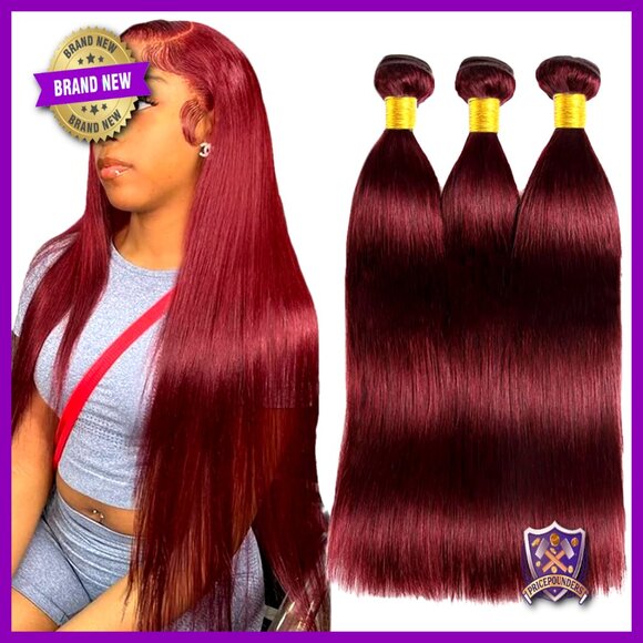 Brazilian Virgin Human Hair Extensions 30-34 Inch Straight 3 Bundle Set Brazilian Virgin Human Hair Extensions 30-34 Inch Straight 3  main image 4
